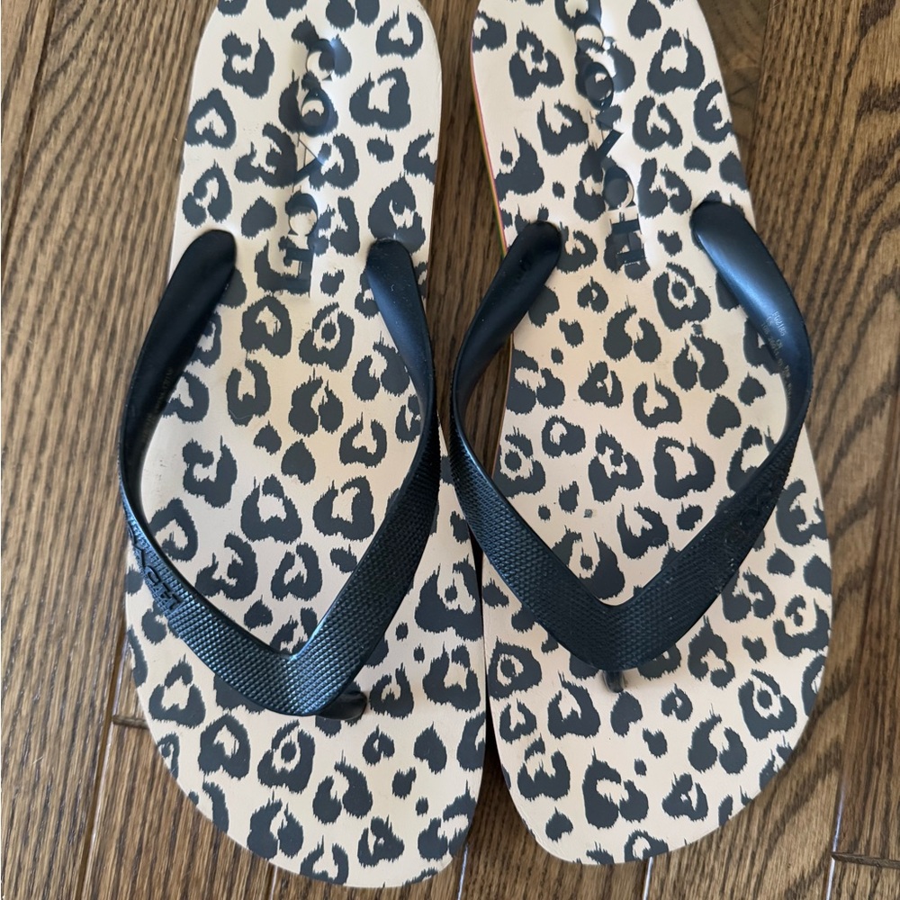 Coach Leopard Print Sandals with Black Straps